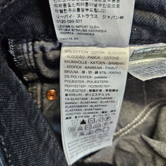 Levis Jeans Womens Size 24 Black Denim Wedgie Straight Button Fly‎ Mid Rise - Picture 10 of 13